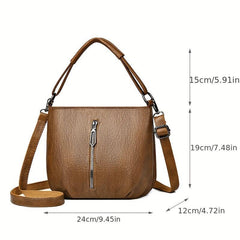 Vintage Crossbody Bucket Bag Retro Shoulder Bag Women's Versatile Handbag