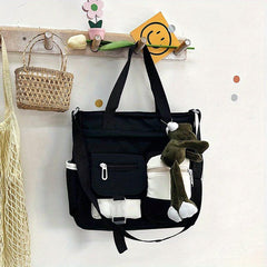Colorblock Nylon Tote Bag Shoulder Bag Large Capacity Crossbody Bag