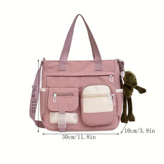 Colorblock Nylon Tote Bag Shoulder Bag Large Capacity Crossbody Bag