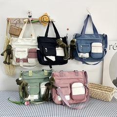 Colorblock Nylon Tote Bag Shoulder Bag Large Capacity Crossbody Bag