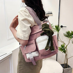 Colorblock Nylon Tote Bag Shoulder Bag Large Capacity Crossbody Bag