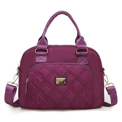 Nylon Argyle Quilted Shoulder Bag Large Capacity Crossbody Handbag