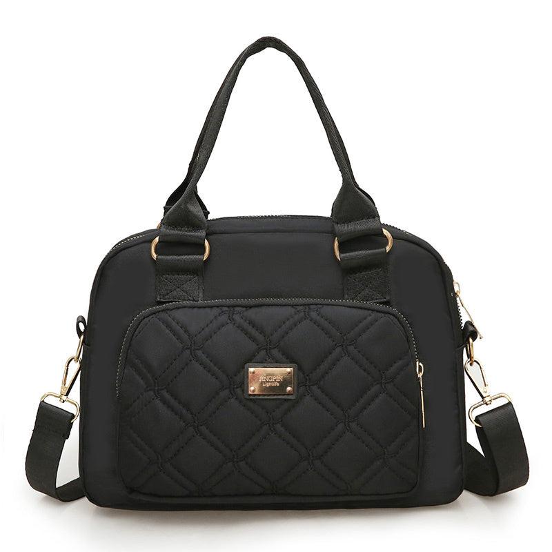 Nylon Argyle Quilted Shoulder Bag Large Capacity Crossbody Handbag