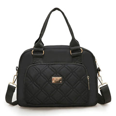 Nylon Argyle Quilted Shoulder Bag Large Capacity Crossbody Handbag