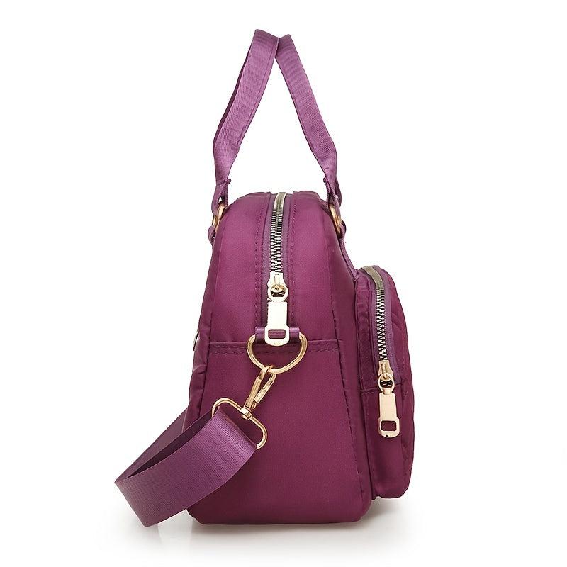 Nylon Argyle Quilted Shoulder Bag Large Capacity Crossbody Handbag