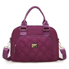 Nylon Argyle Quilted Shoulder Bag Large Capacity Crossbody Handbag