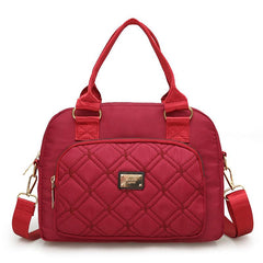 Nylon Argyle Quilted Shoulder Bag Large Capacity Crossbody Handbag