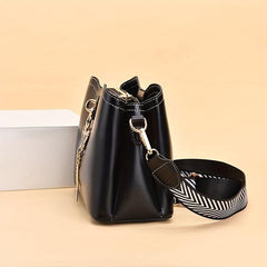 Butterfly Pendant Shoulder Bag Wide Strap Bucket Bag