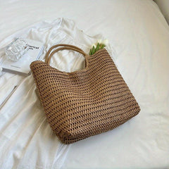 Boho Style Woven Tote Bag Straw Beach Bag