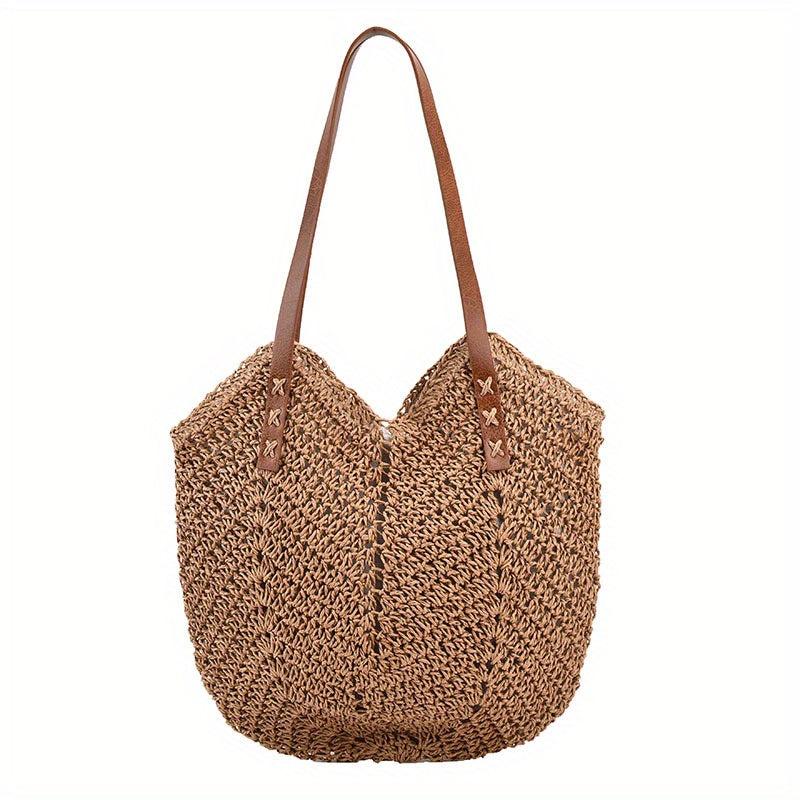 Large Capacity Straw Shoulder Bag All Match Beach Bag For Travel Women