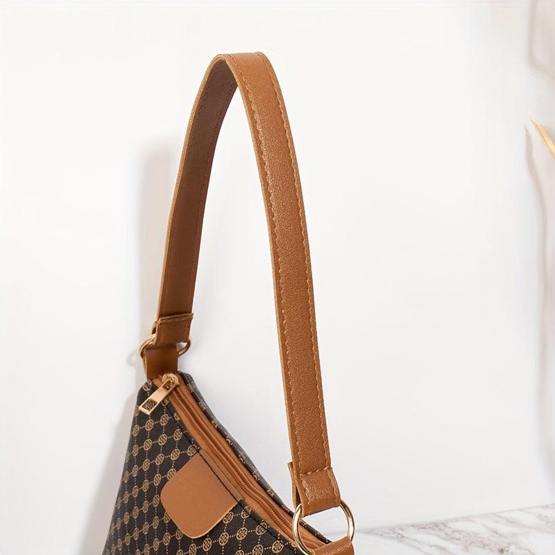 Polka Dot Print Shoulder Bag Zipper Square Baguette Bag