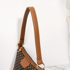 Polka Dot Print Shoulder Bag Zipper Square Baguette Bag