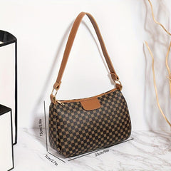 Polka Dot Print Shoulder Bag Zipper Square Baguette Bag