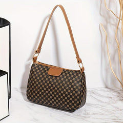 Polka Dot Print Shoulder Bag Zipper Square Baguette Bag