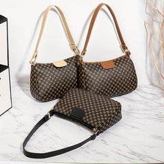 Polka Dot Print Shoulder Bag Zipper Square Baguette Bag
