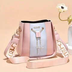 Stylish Drawstring Star Key Decor Shoulder Bag
