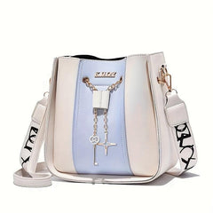 Stylish Drawstring Star Key Decor Shoulder Bag