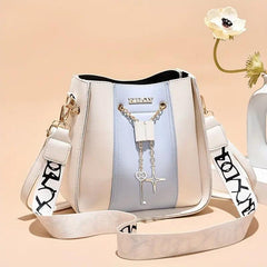 Stylish Drawstring Star Key Decor Shoulder Bag