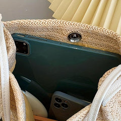 Straw Woven Crossbody Bag Retro Handbag & Hobo Purse for Travel Vacation