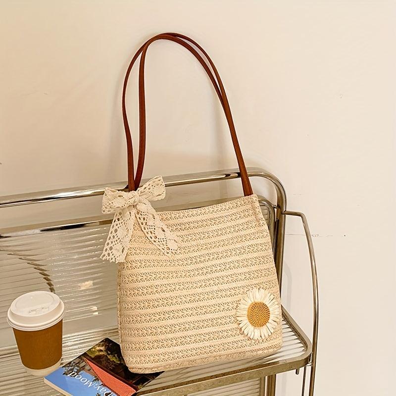 Straw Woven Crossbody Bag Retro Handbag & Hobo Purse for Travel Vacation