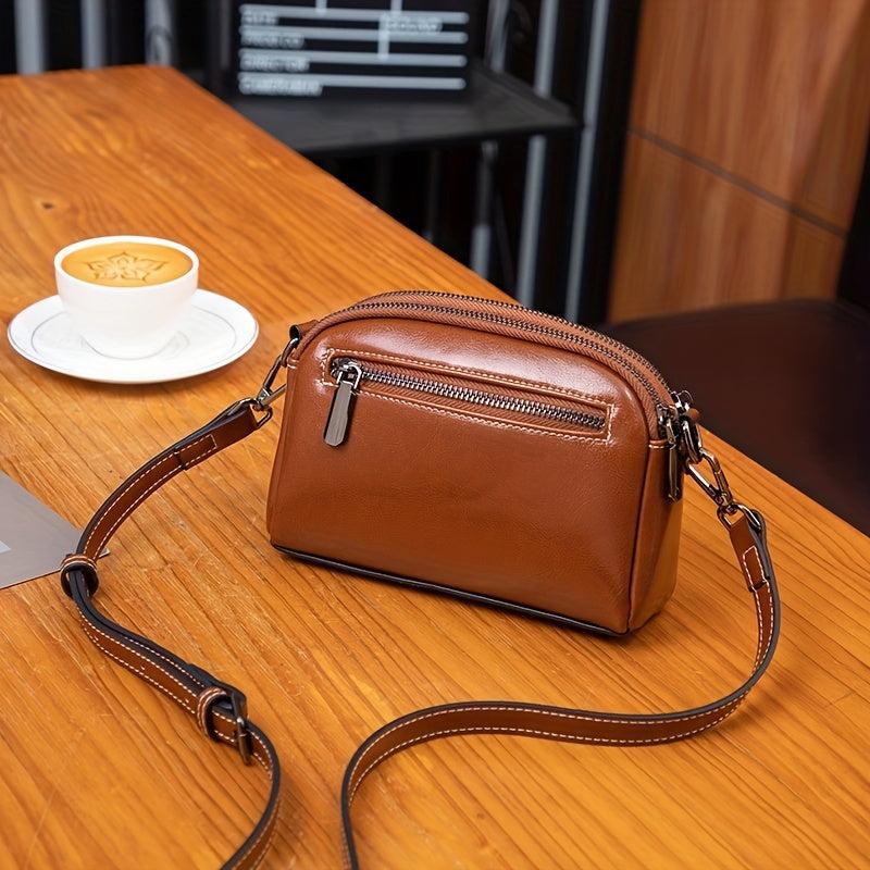 Solid Shoulder Bag Zipper Mobile Phone Bag for Work