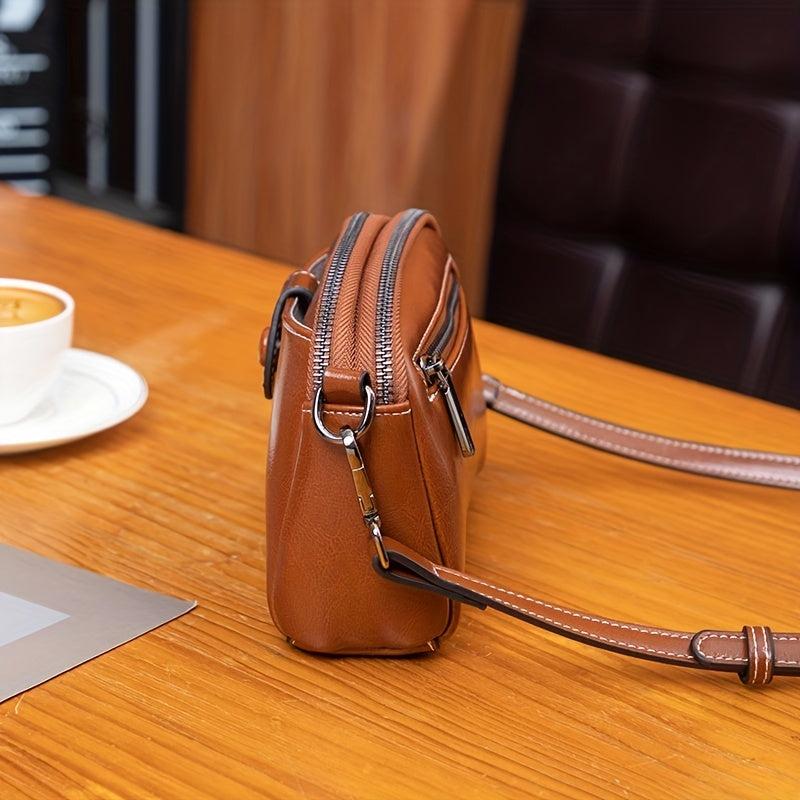 Solid Shoulder Bag Zipper Mobile Phone Bag for Work