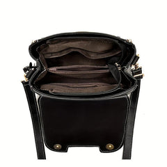 Versatile PU Leather Crossbody Bag Zipper Top Handle Handbag