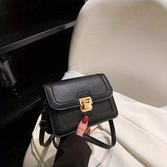 Two Tone Square Shoulder Bag with Buckle Crossbody