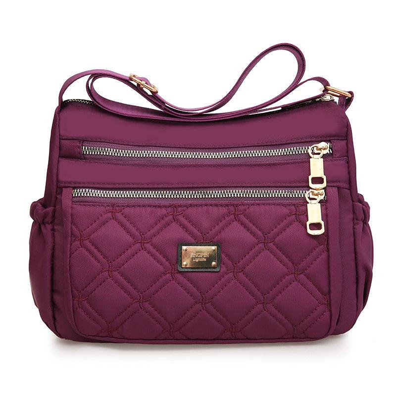 Geometric Embroidery Nylon Shoulder Bag for Women