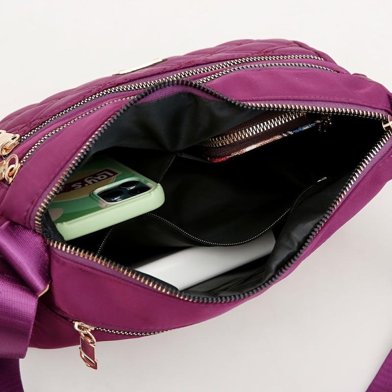Geometric Embroidery Nylon Shoulder Bag for Women