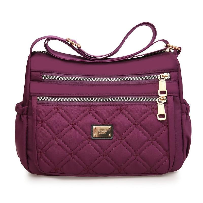 Geometric Embroidery Nylon Shoulder Bag for Women