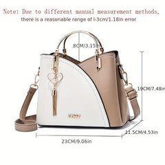 Metal Handle Satchel Crossbody Bag Purse