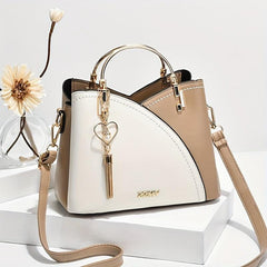 Metal Handle Satchel Crossbody Bag Purse