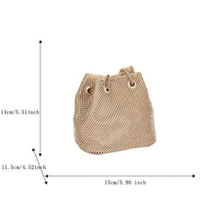 Rhinestone Evening Bag Glitter Dinner Bucket Bag Formal Handbag