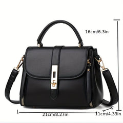 Small Zipper Crossbody Bag Solid Handbag Top Handle Purse