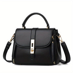 Small Zipper Crossbody Bag Solid Handbag Top Handle Purse