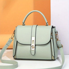 Small Zipper Crossbody Bag Solid Handbag Top Handle Purse