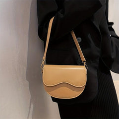 Vintage Crossbody Saddle Bag Retro PU Leather Shoulder Bag Women's Handbag