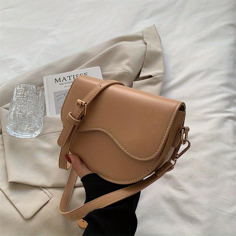 Vintage Crossbody Saddle Bag Retro PU Leather Shoulder Bag Women's Handbag