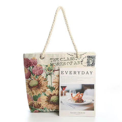 Sunflower Embroidery Shoulder Bag Classic Vintage Storage Bag