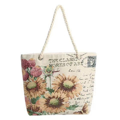 Sunflower Embroidery Shoulder Bag Classic Vintage Storage Bag