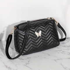 Embossed Butterfly Crossbody Bag PU Leather Textured Bag