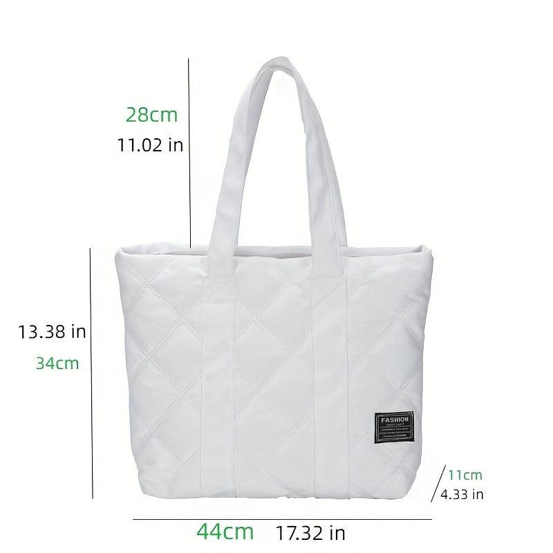 Angle Embroidery Tote Bag Puffer Nylon Shoulder Bag Padded Handbags For Women