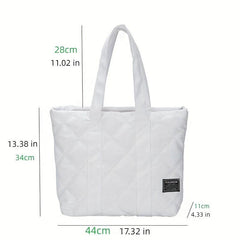 Angle Embroidery Tote Bag Puffer Nylon Shoulder Bag Padded Handbags For Women