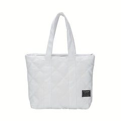 Angle Embroidery Tote Bag Puffer Nylon Shoulder Bag Padded Handbags For Women