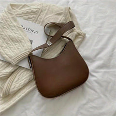 Textured PU Leather Underarm Bag with Zipper