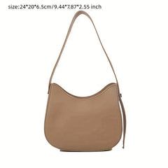 Textured PU Leather Underarm Bag with Zipper