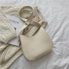 Textured PU Leather Underarm Bag with Zipper