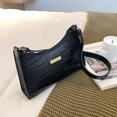 Crocodile Embossed Shoulder Bag PU Leather Women's Handbag