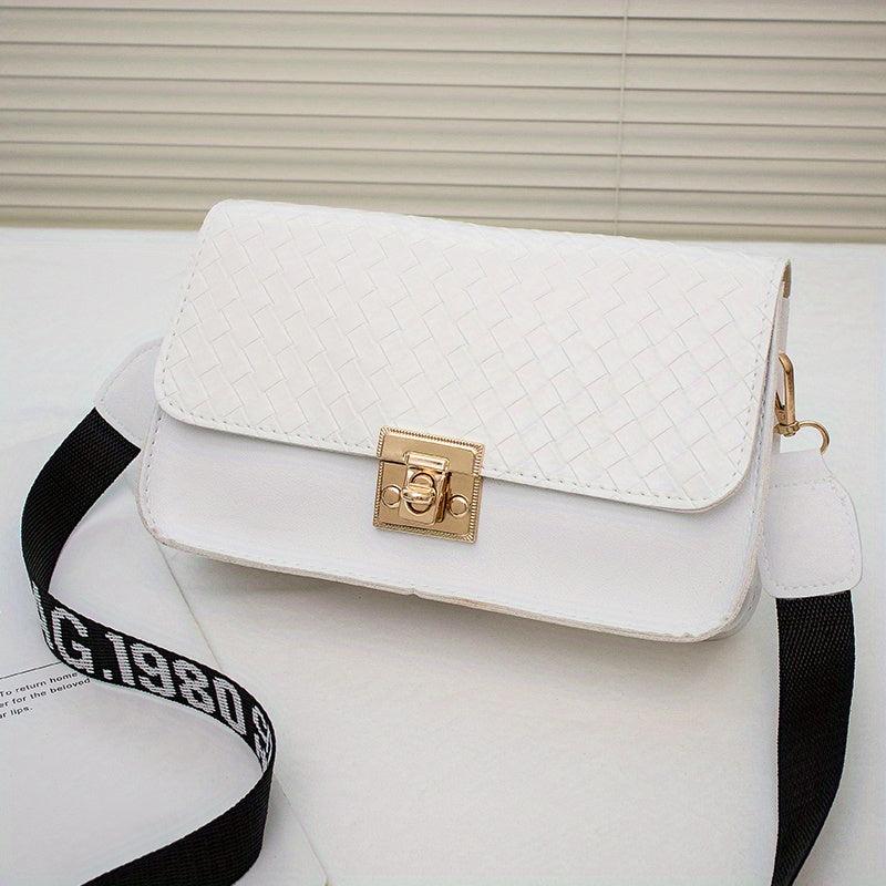 Square Flap Shoulder Bag with Wide Strap for Work